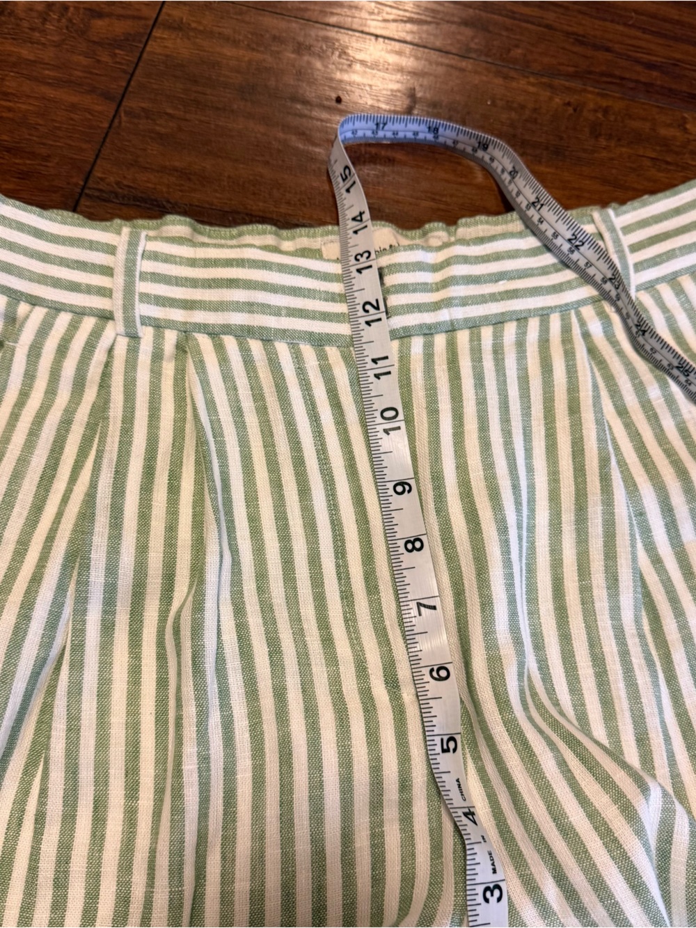 Abercrombie & Fitch Sage-Striped Linen Blend Wide-Leg Pants Size 6/28 - Picture 13 of 16